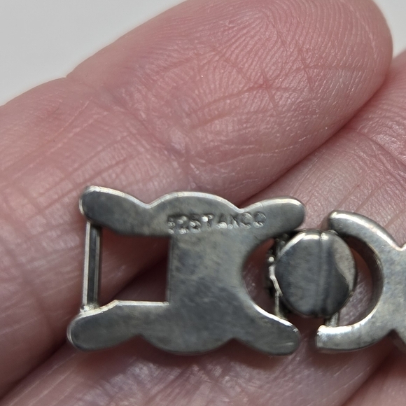 Vintage Mexican Taxco Sterling Silver Large Link  Loyalty Patience Bracelet - Picture 7 of 10